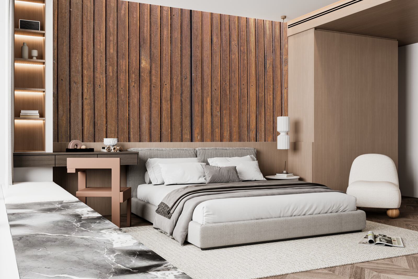 Fototapet barieră continuă realizată din grinzi de lemn vechi