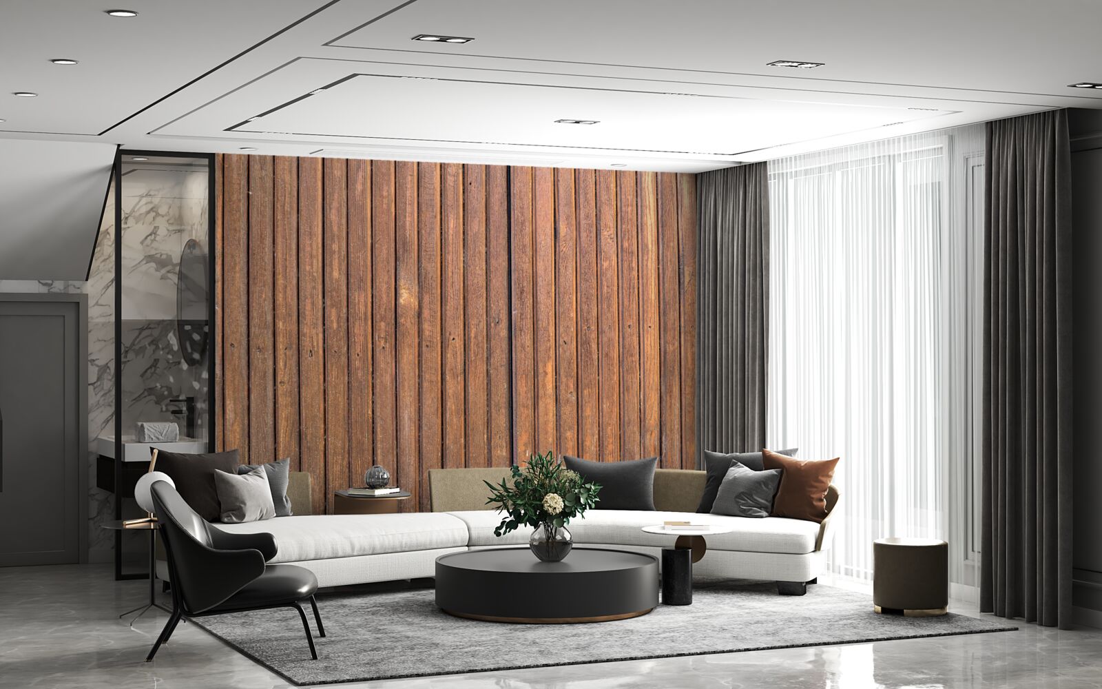 Fototapet barieră continuă realizată din grinzi de lemn vechi