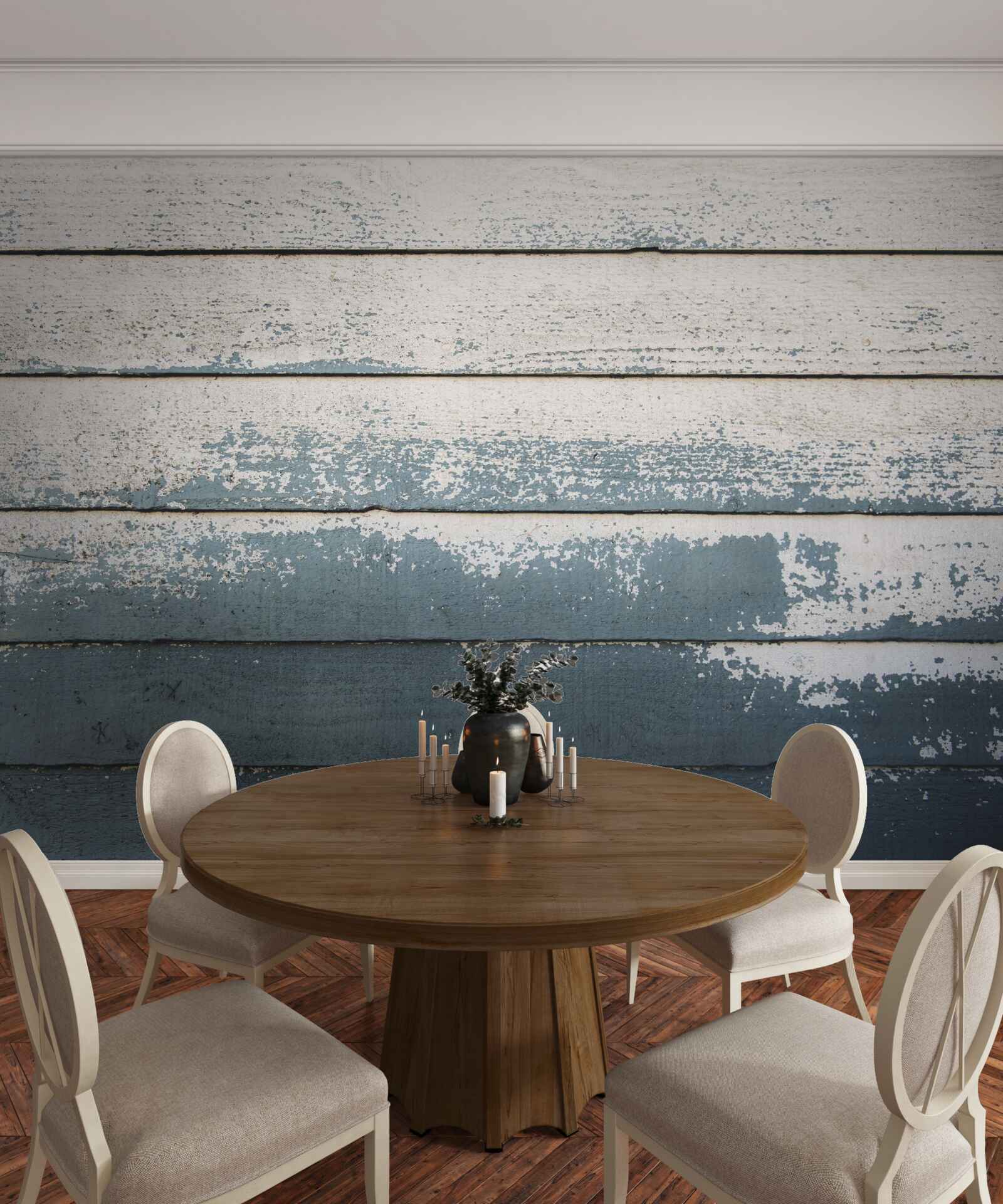 Fototapet panou vechi din lemn care și-a pierdut acoperirea