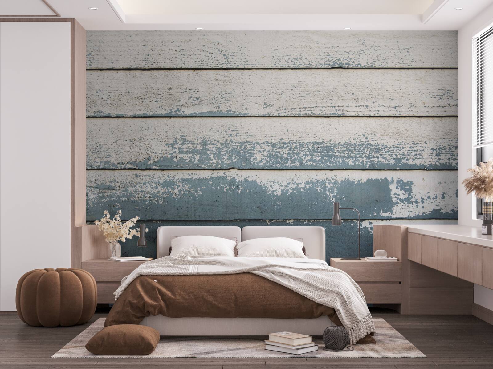 Fototapet panou vechi din lemn care și-a pierdut acoperirea