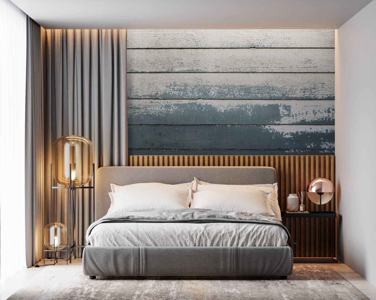 Fototapet panou vechi din lemn care și-a pierdut acoperirea