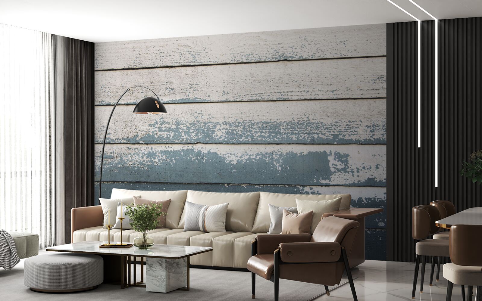 Fototapet panou vechi din lemn care și-a pierdut acoperirea