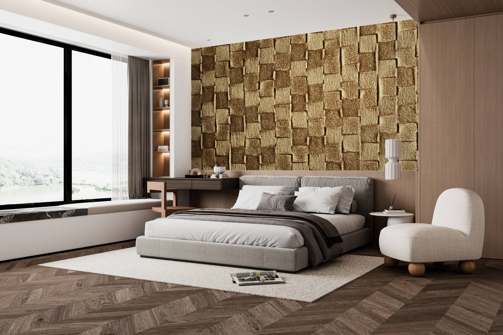 Fototapet motiv pătrat maro