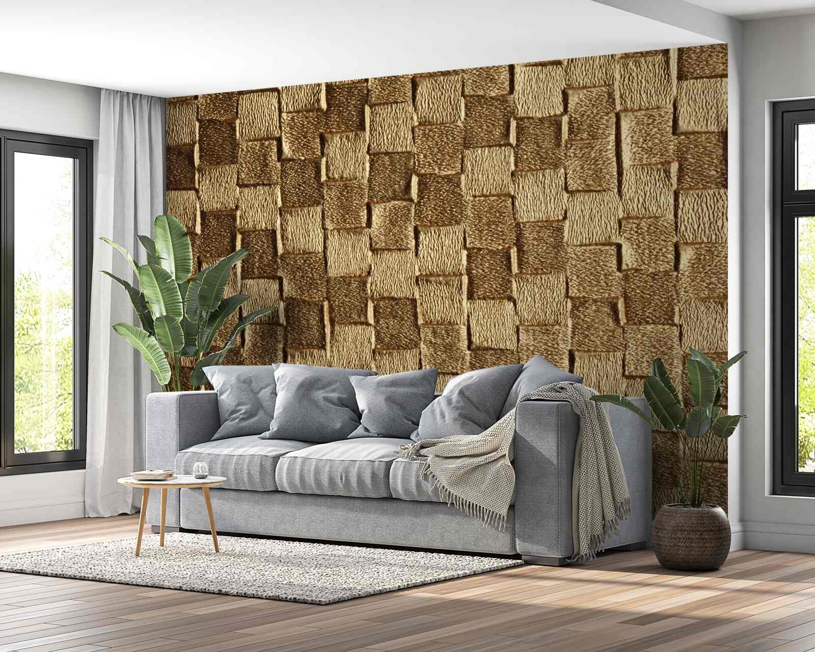 Fototapet motiv pătrat maro