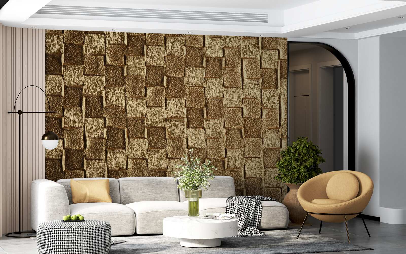 Fototapet motiv pătrat maro