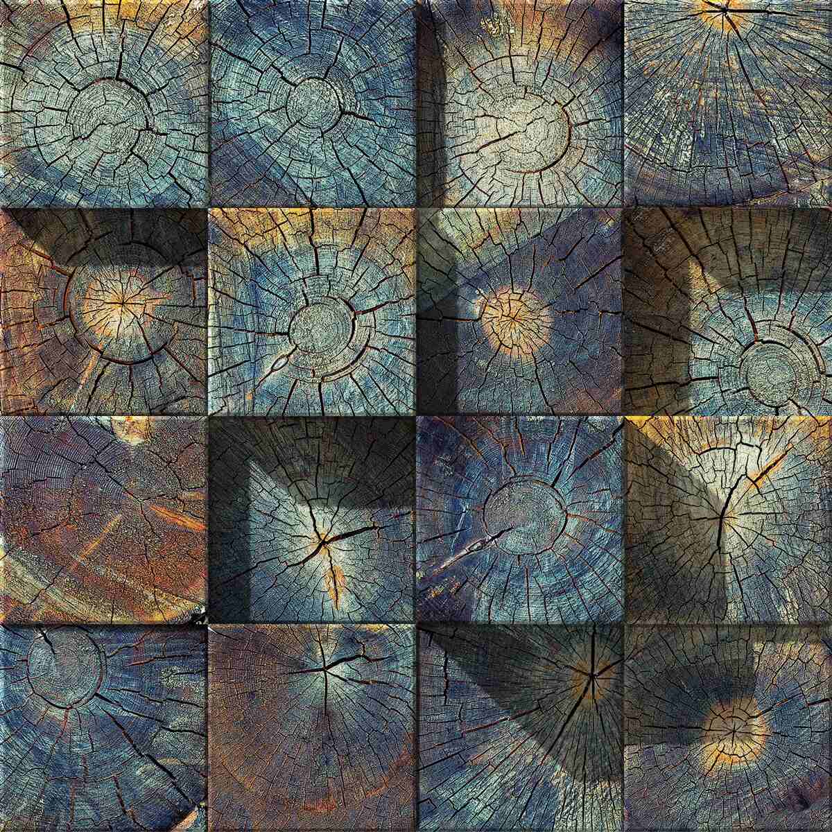 Fototapet un obiect artistic realizat din resturi de copaci