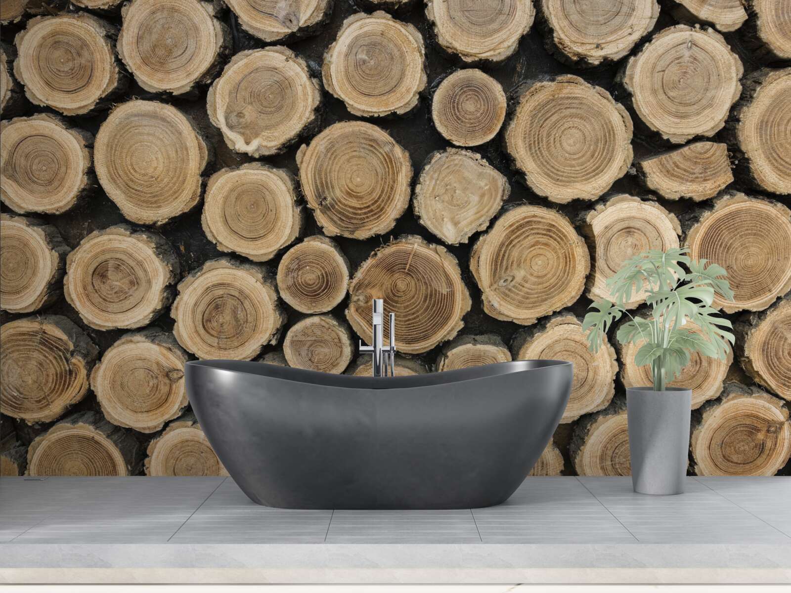 Fototapet copaci căzuți în formă de cerc