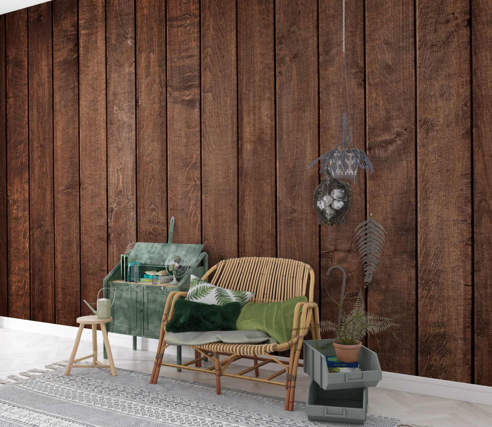 Fototapet placa de parchet are o nuanță atractivă de maro închis