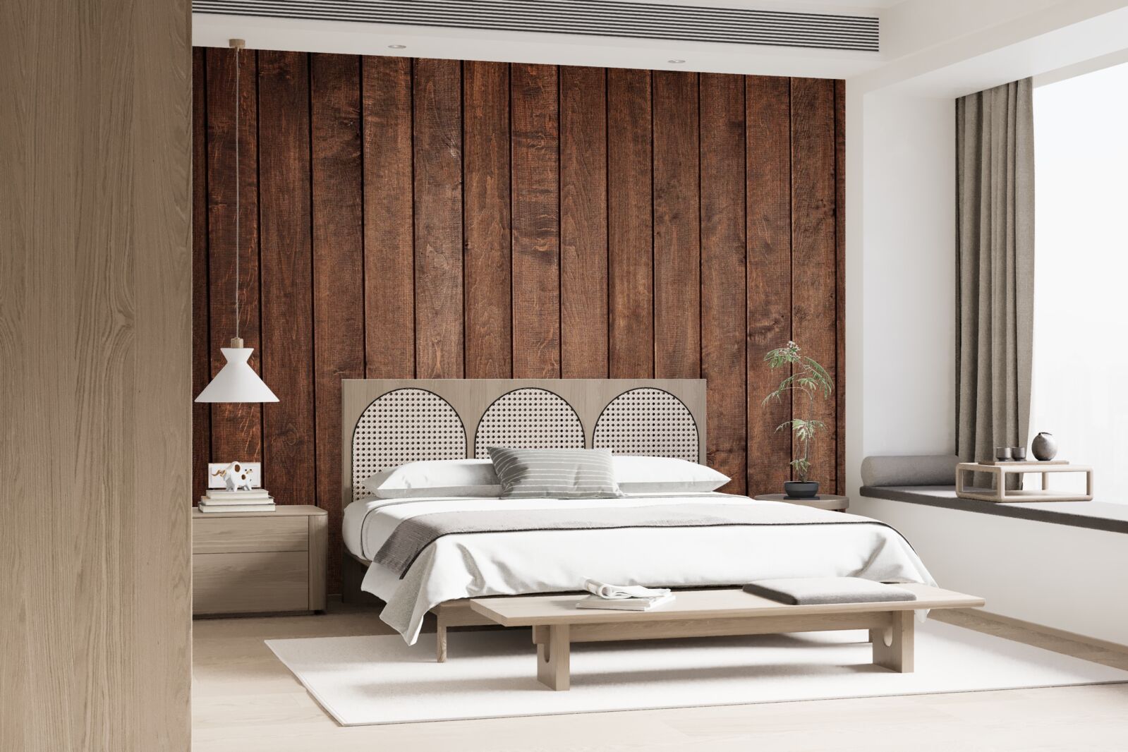 Fototapet placa de parchet are o nuanță atractivă de maro închis