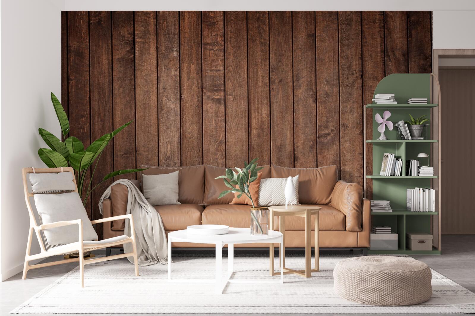 Fototapet placa de parchet are o nuanță atractivă de maro închis