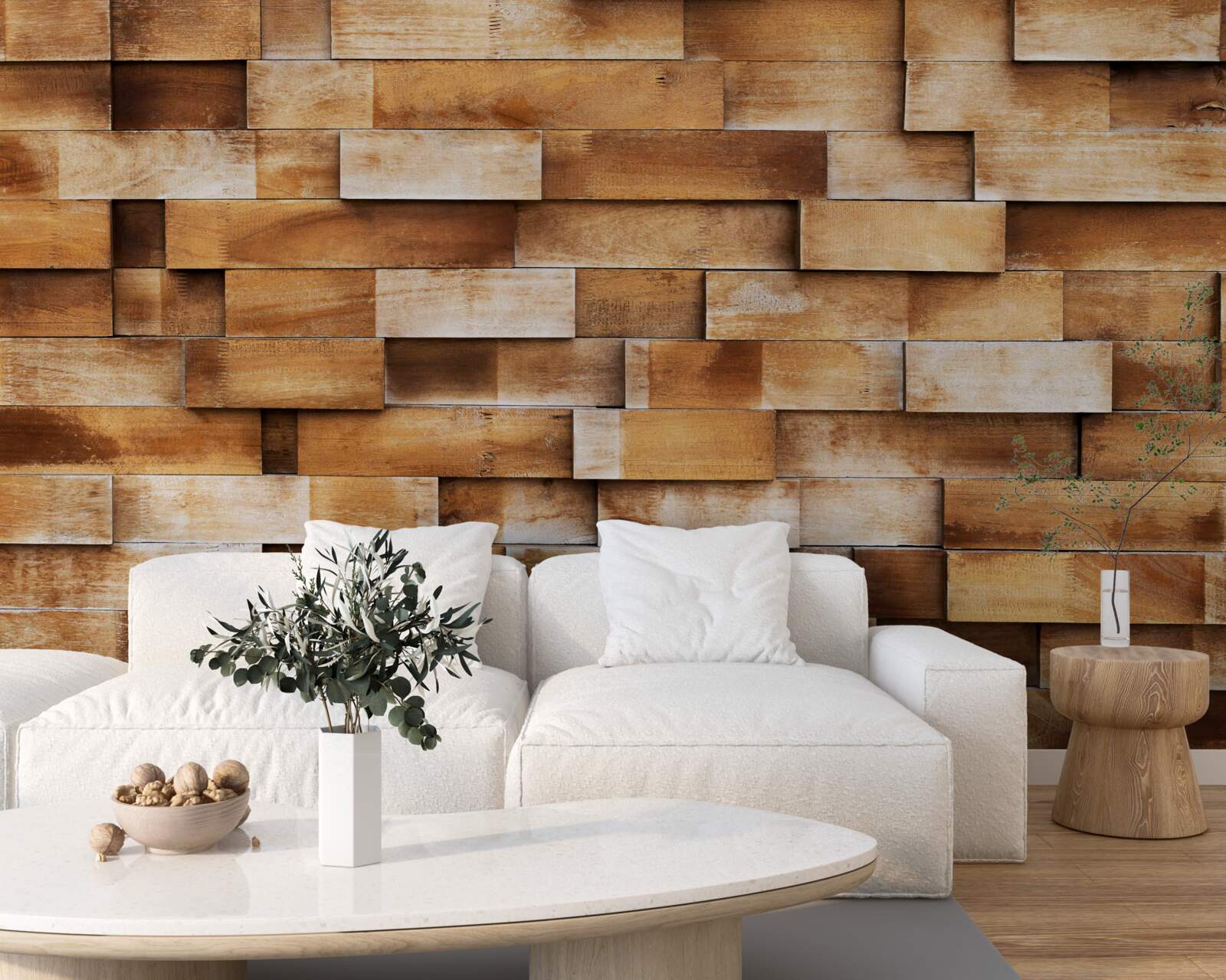 Fototapet barieră realizată din grinzi de lemn