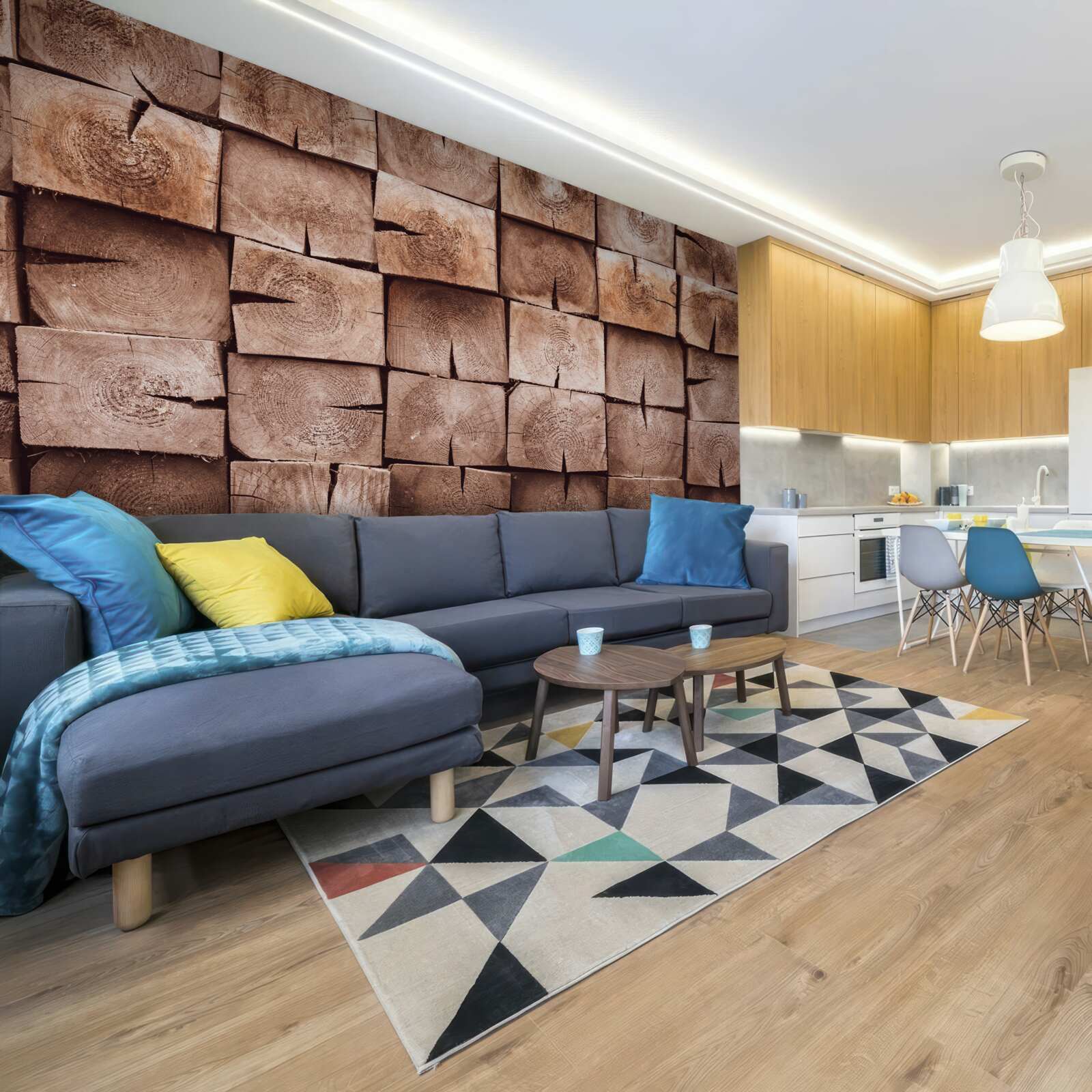 Fototapet grămadă de bușteni