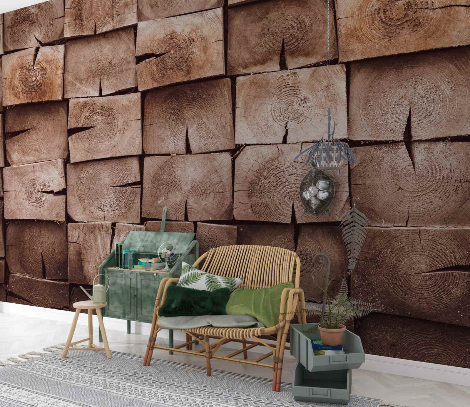 Fototapet grămadă de bușteni