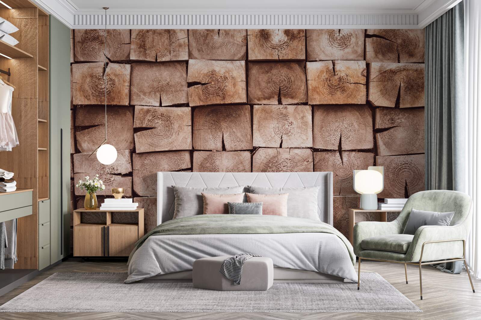 Fototapet grămadă de bușteni