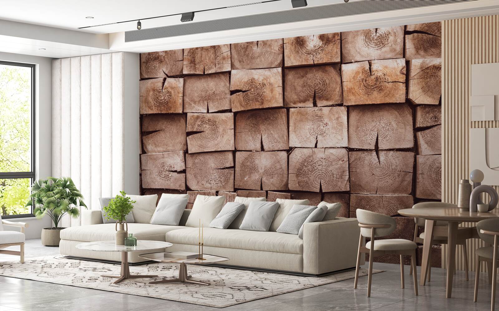 Fototapet grămadă de bușteni