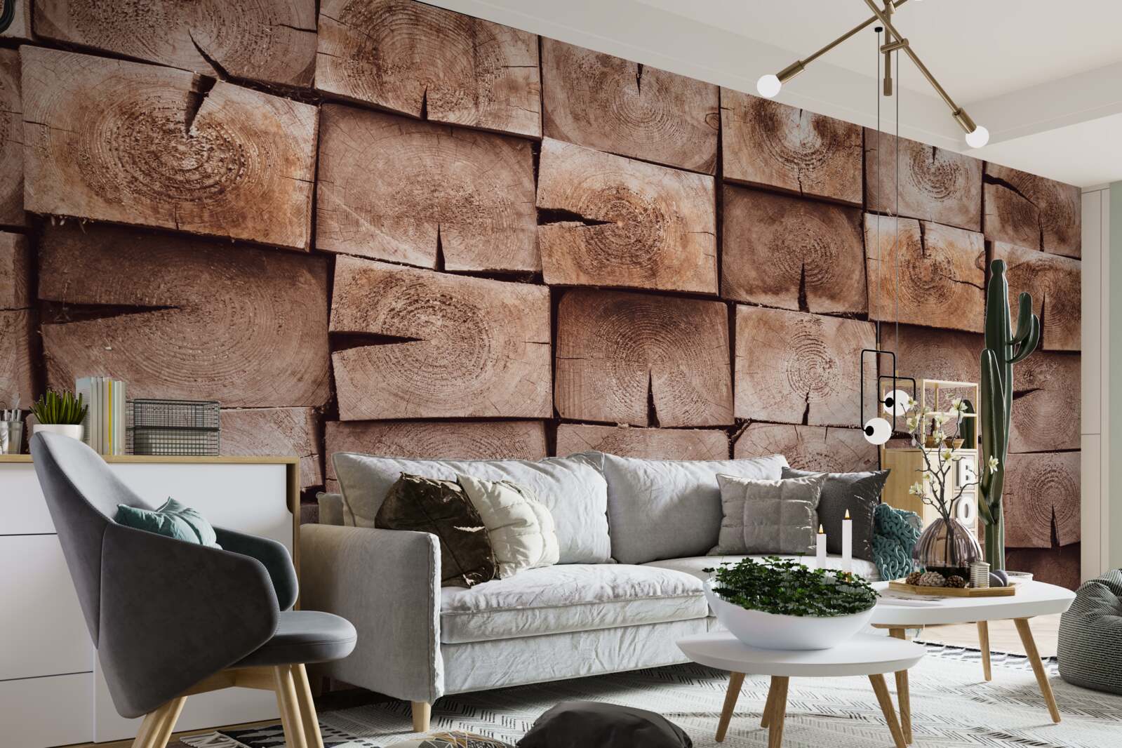 Fototapet grămadă de bușteni