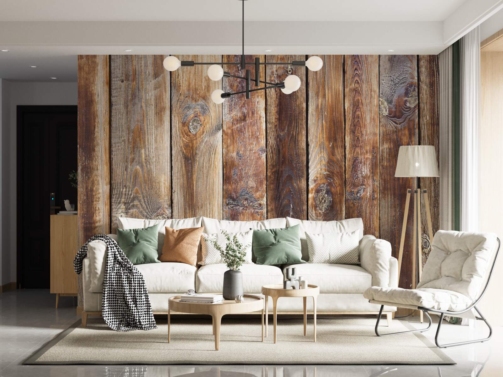 Fototapet grinzile sunt realizate din lemn maro închis