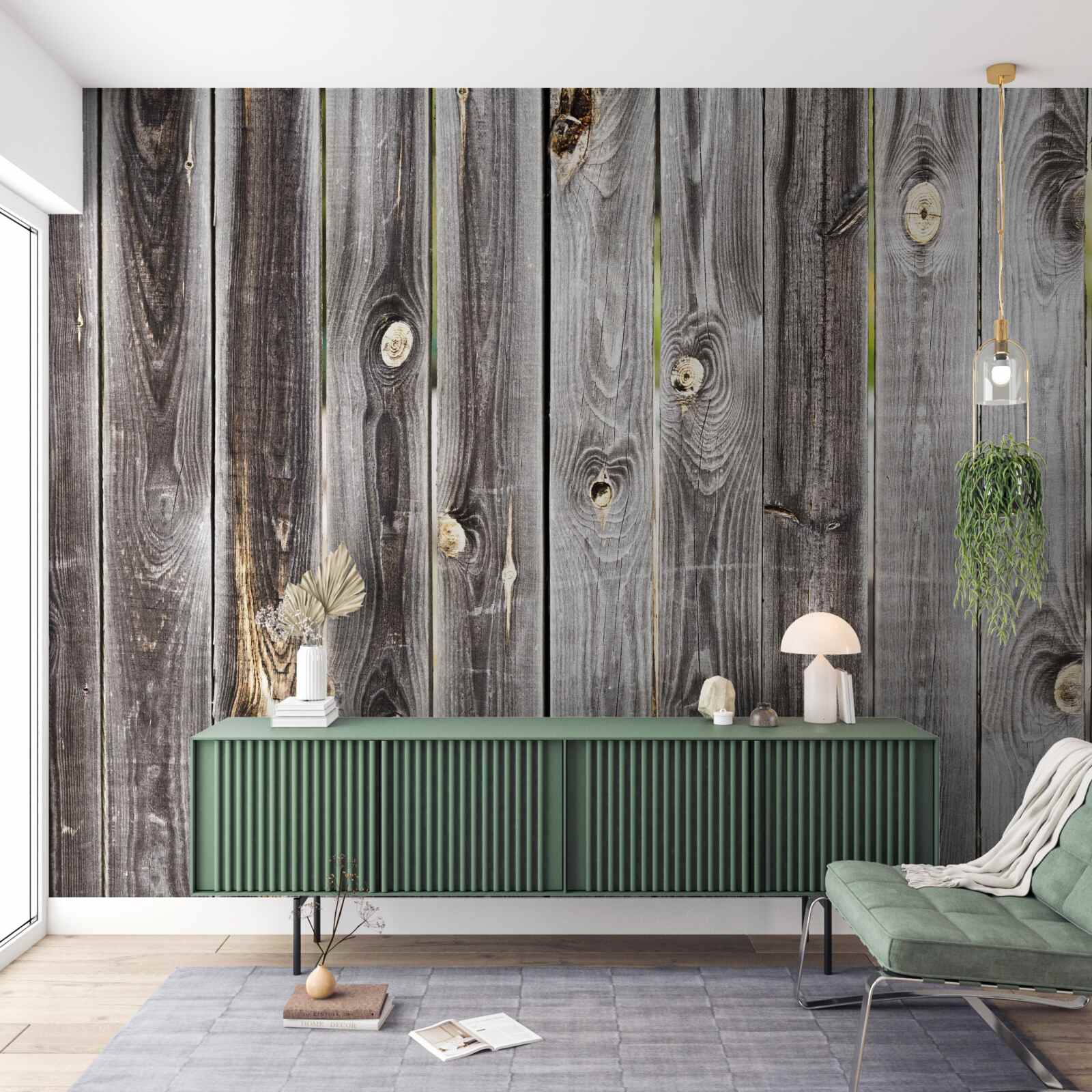 Fototapet gard din lemn gri închis