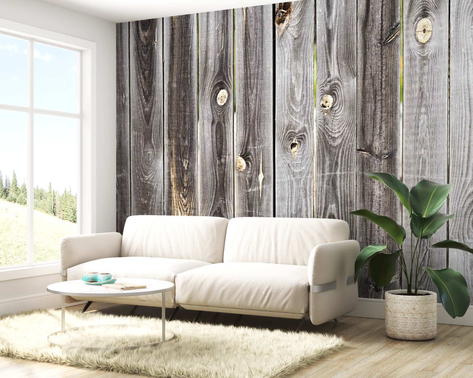 Fototapet gard din lemn gri închis