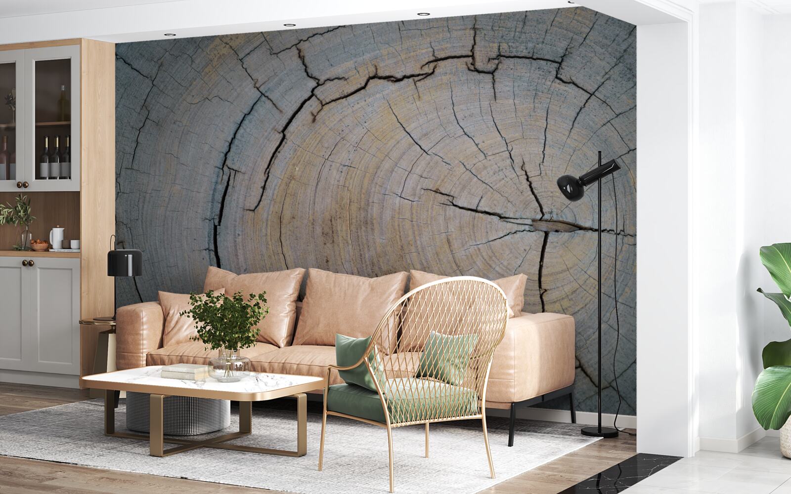 Fototapet vedere detaliată a trunchiului copacului