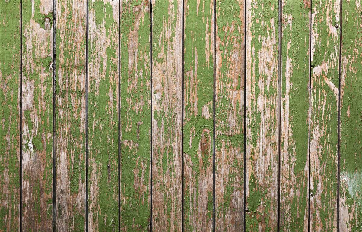 Fototapet gard verde vechi, dărăpănat