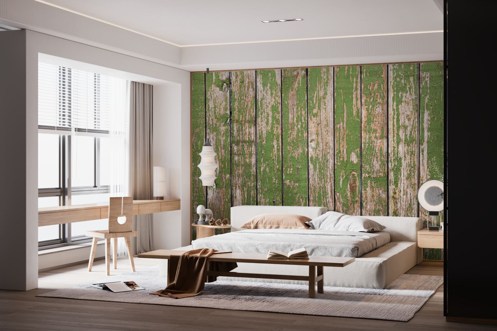 Fototapet gard verde vechi, dărăpănat