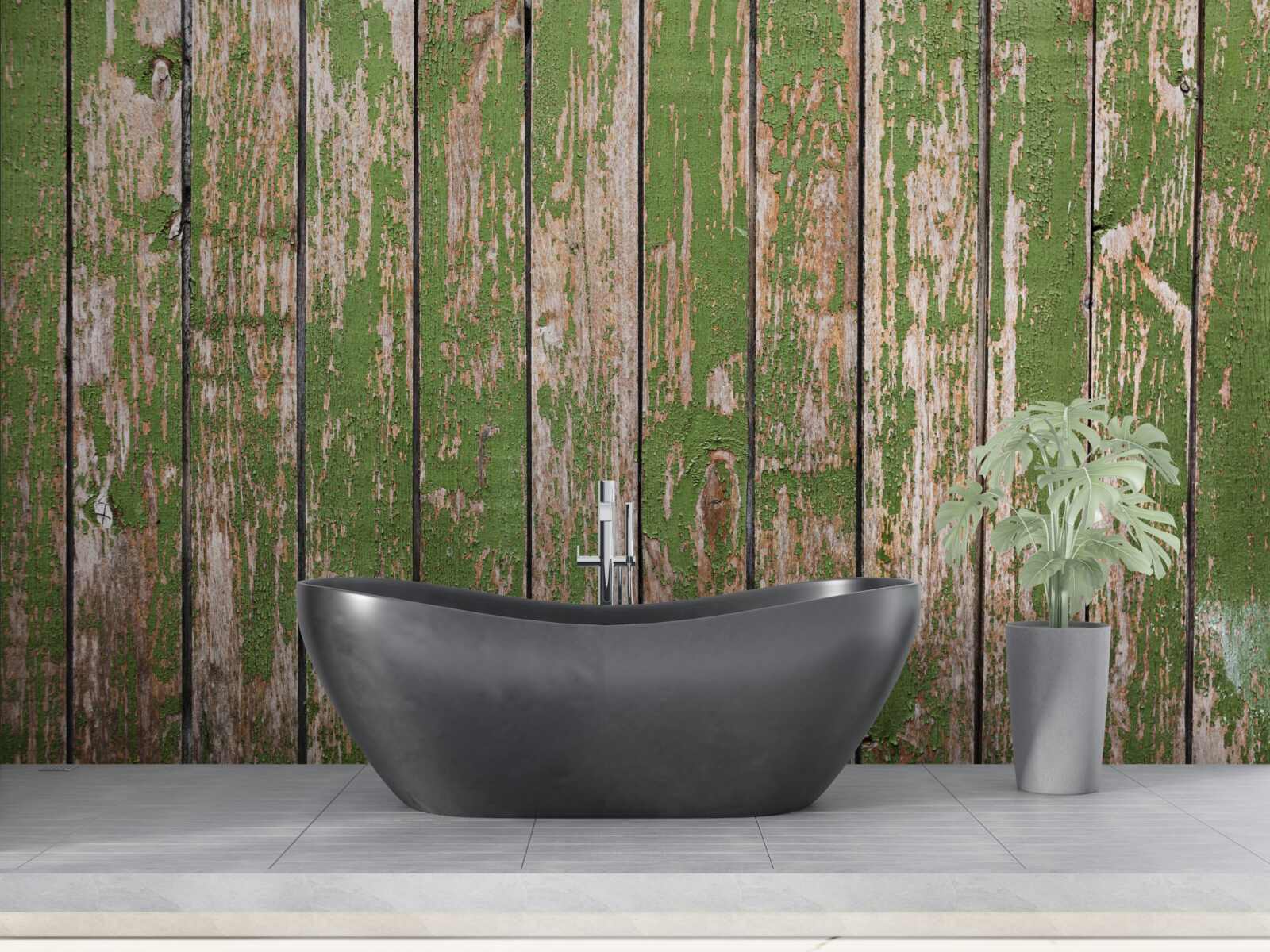 Fototapet gard verde vechi, dărăpănat