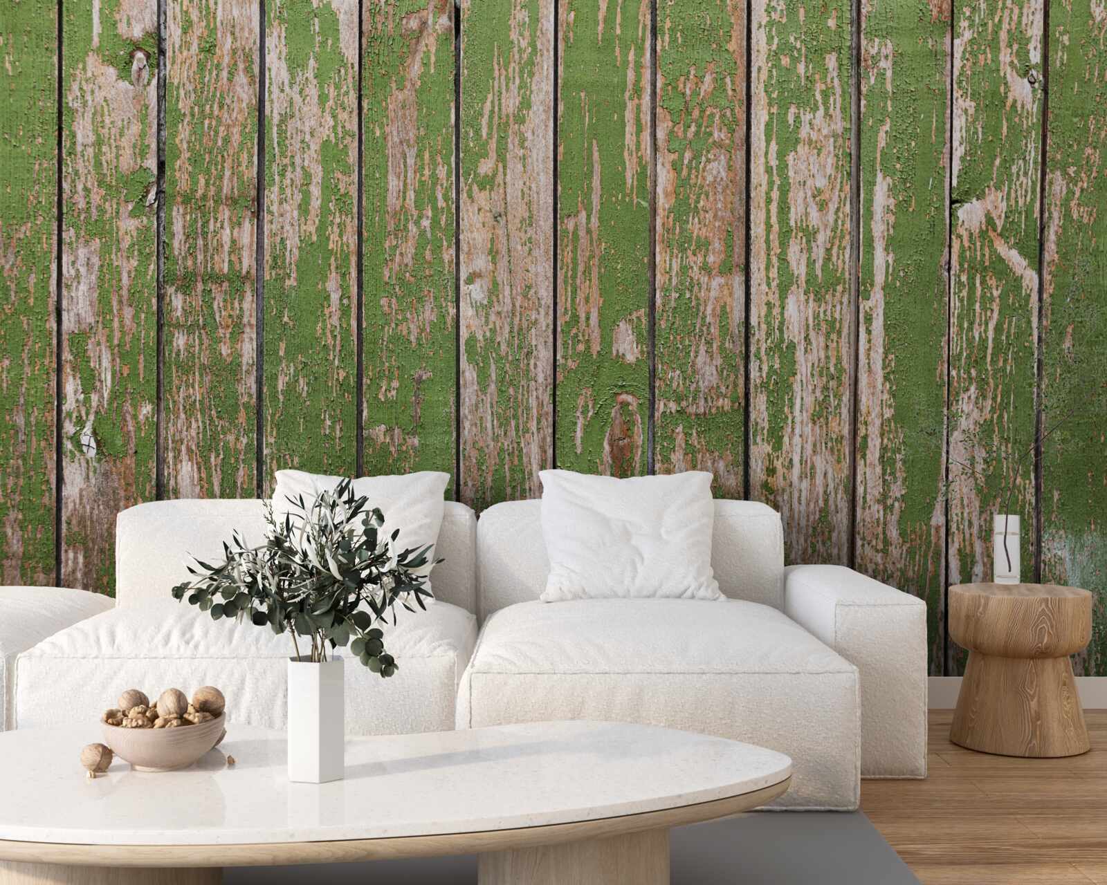 Fototapet gard verde vechi, dărăpănat