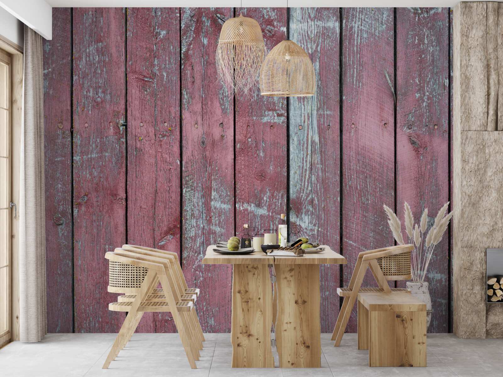 Fototapet fundal de lemn într-o nuanță de liliac vechi