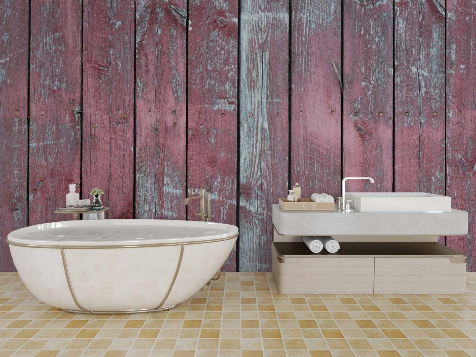 Fototapet fundal de lemn într-o nuanță de liliac vechi