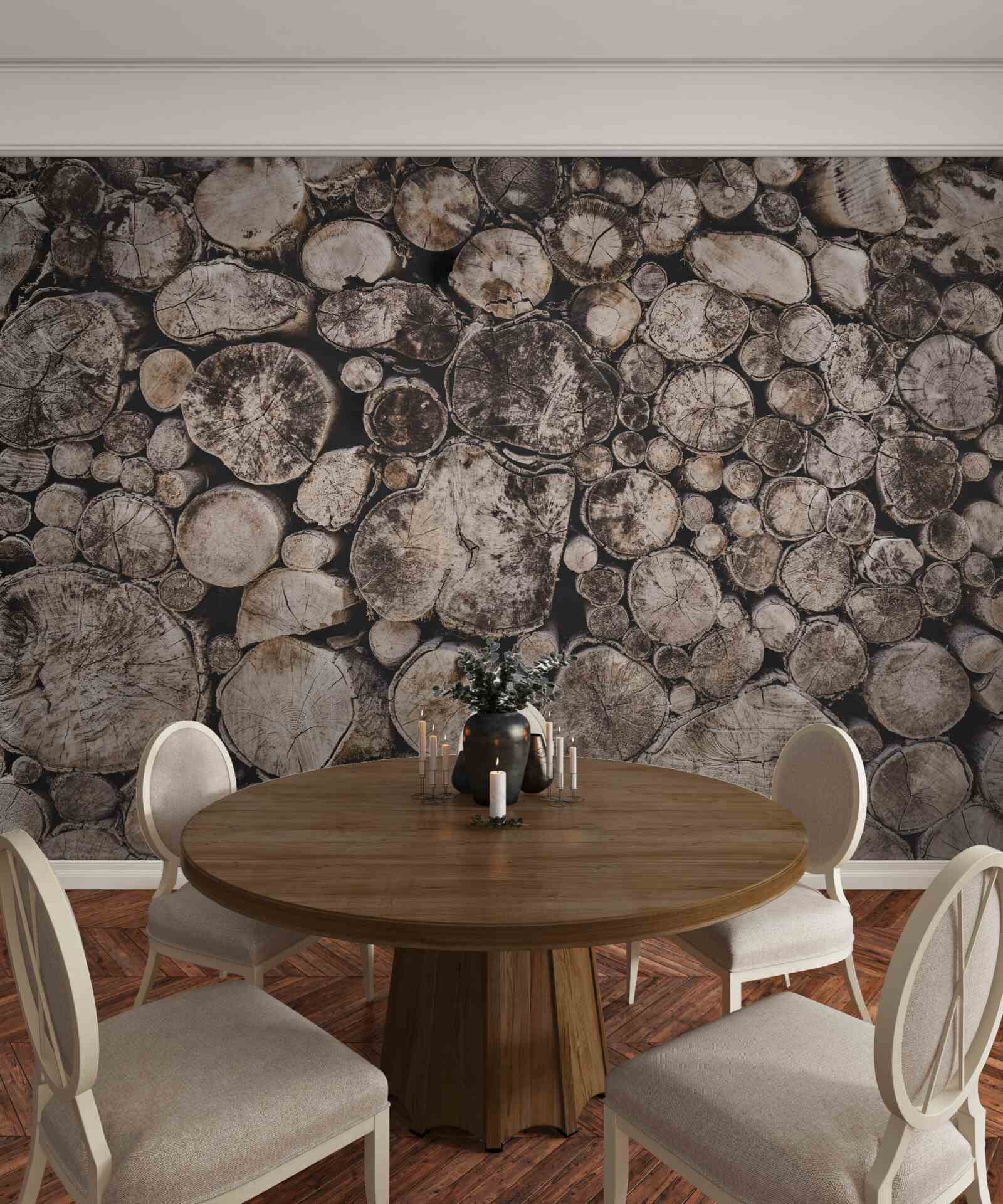 Fototapet bucăți necurate de lemn