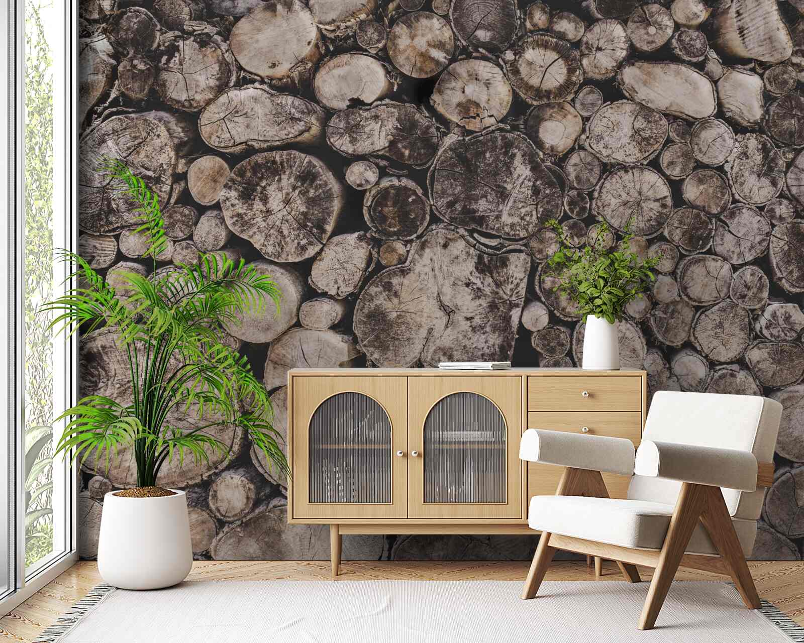 Fototapet bucăți necurate de lemn