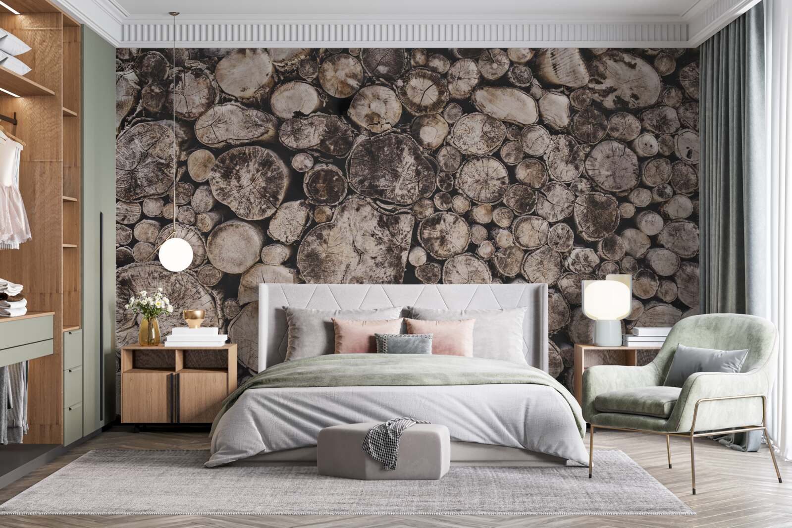 Fototapet bucăți necurate de lemn