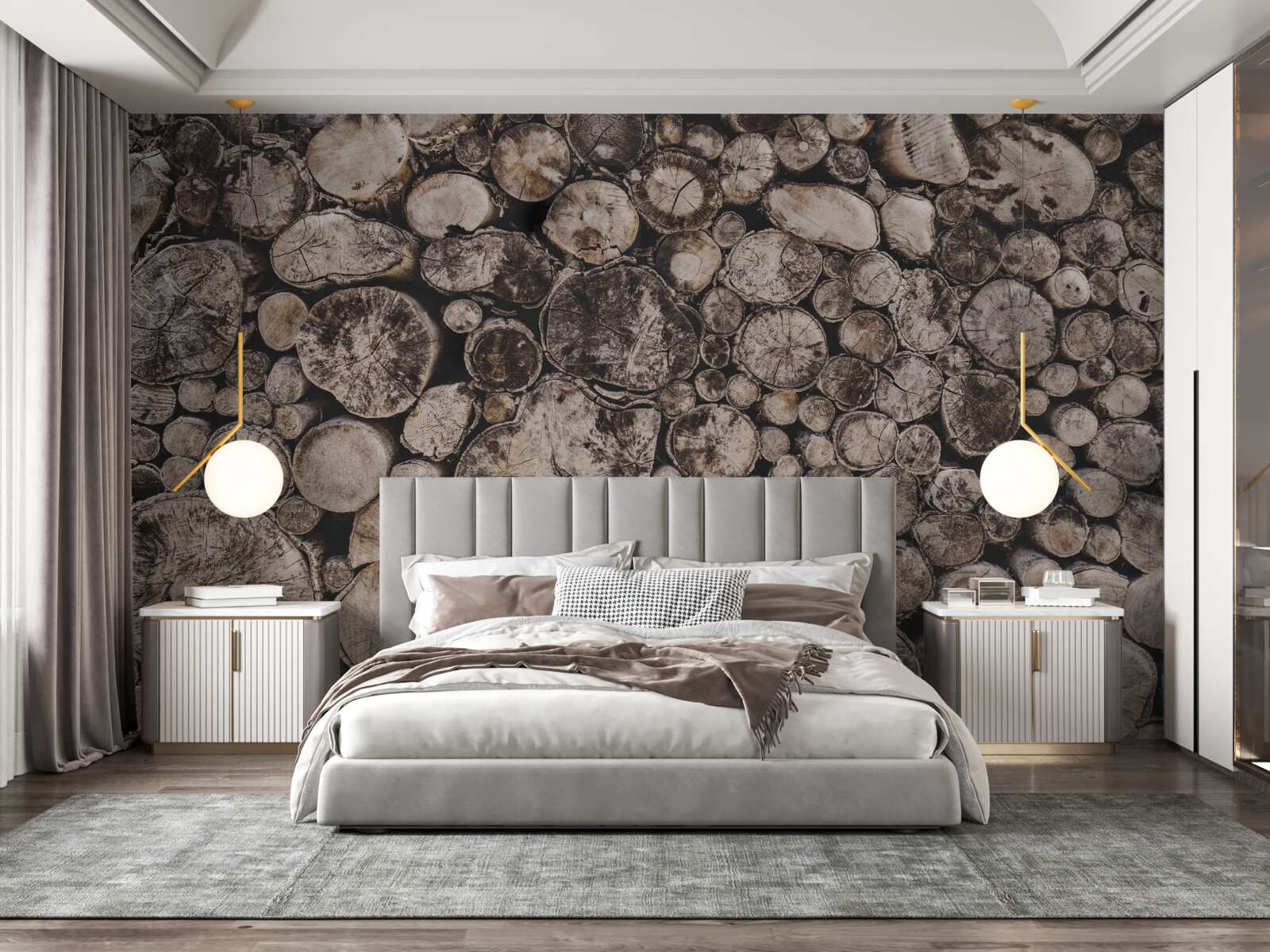 Fototapet bucăți necurate de lemn