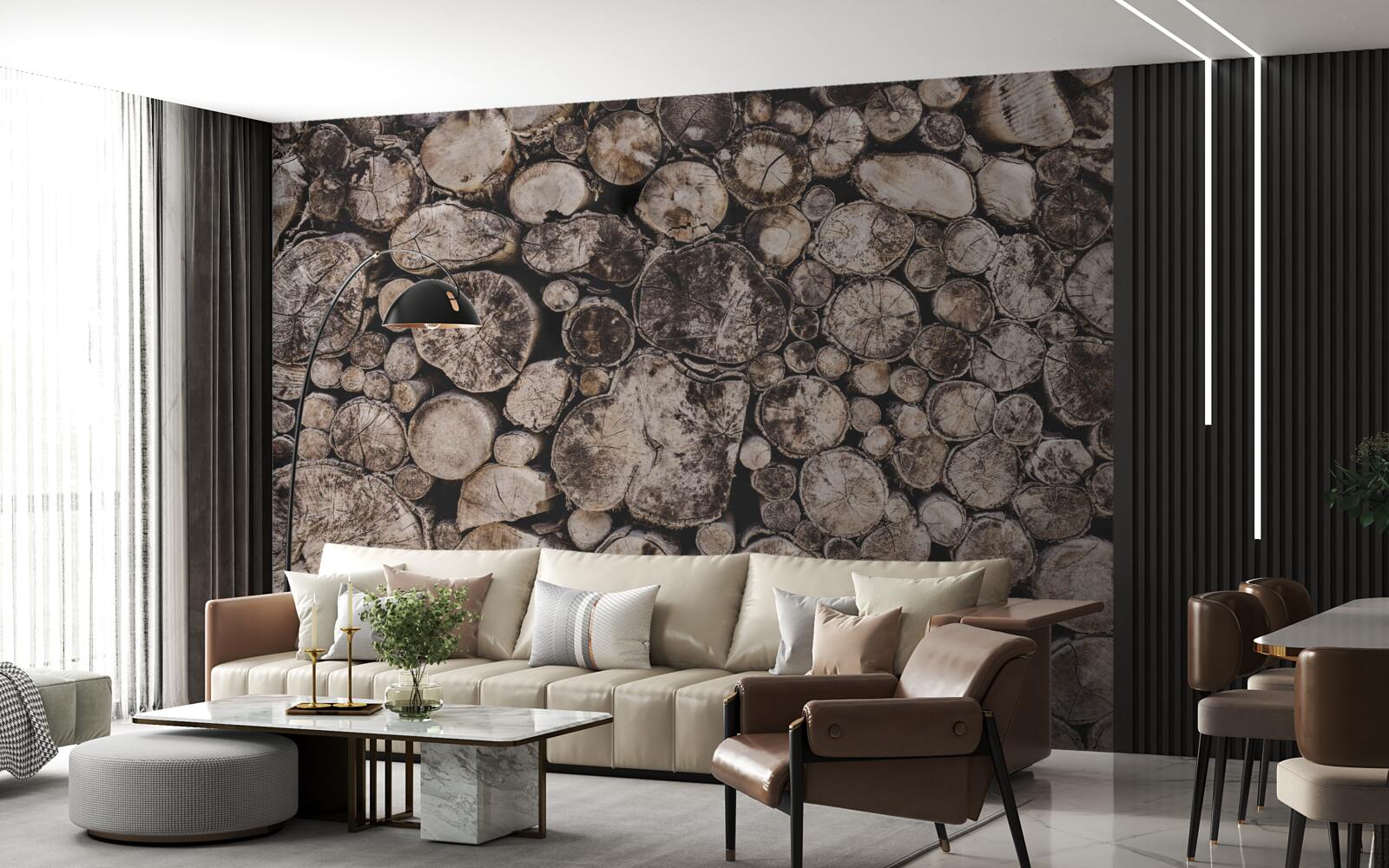 Fototapet bucăți necurate de lemn