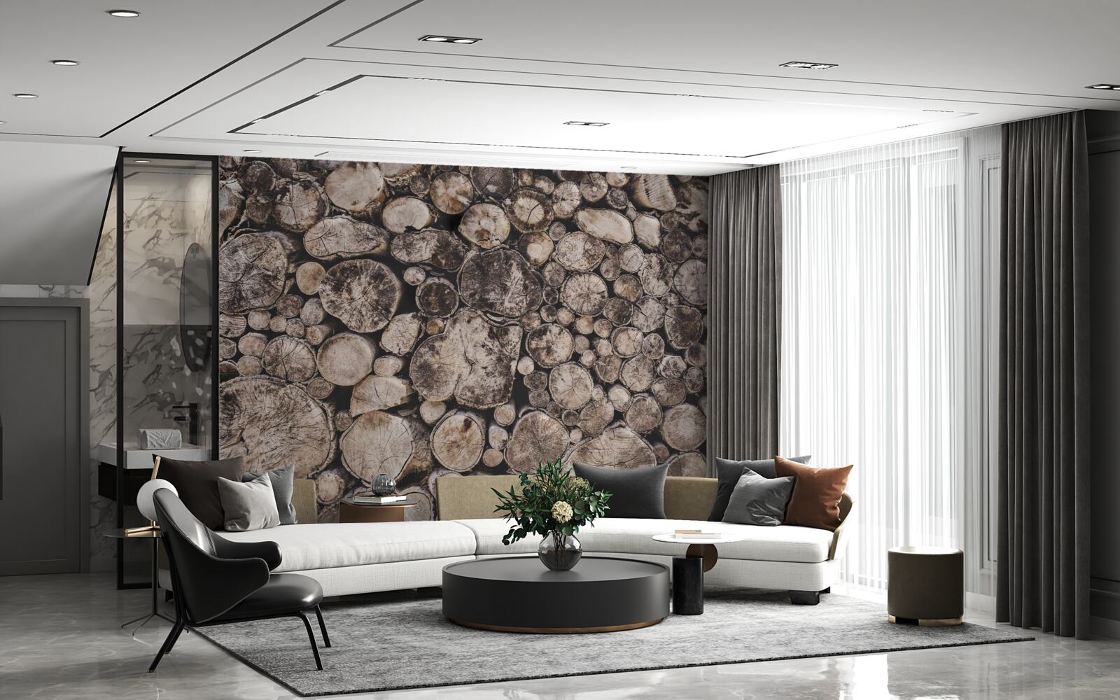 Fototapet bucăți necurate de lemn