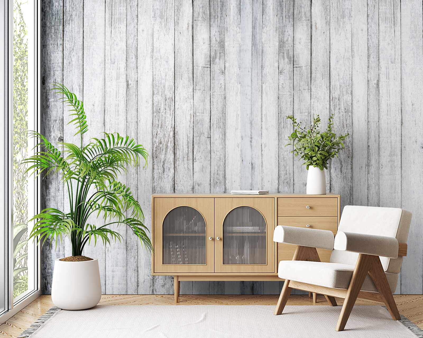 Fototapet bețe subțiri din lemn gri deschis