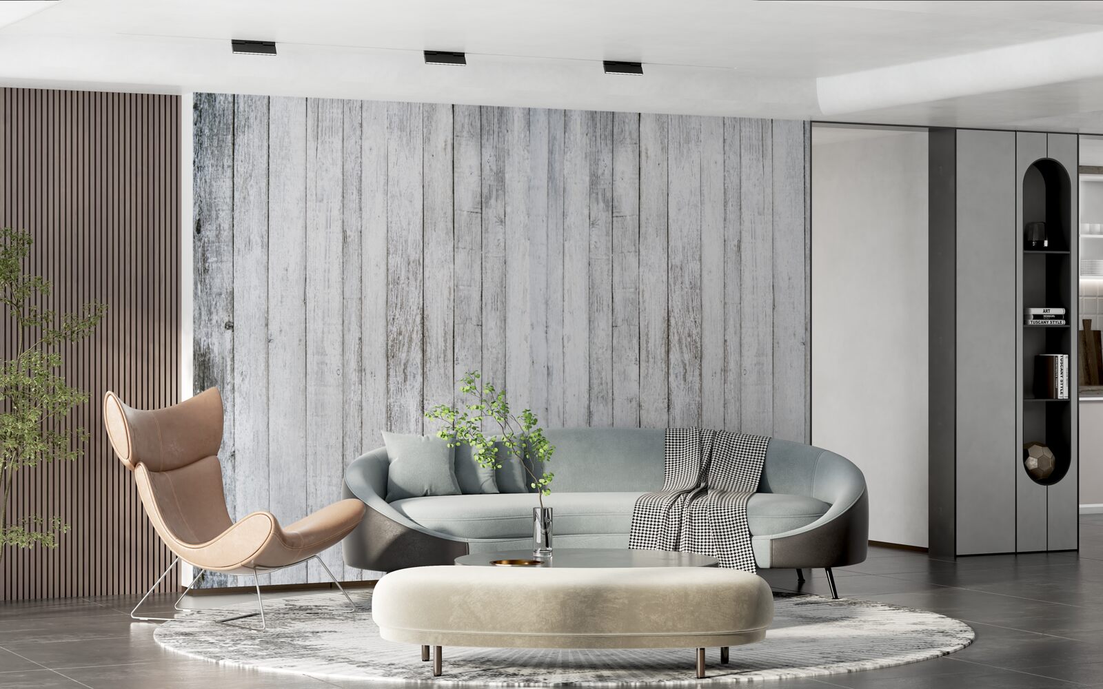 Fototapet bețe subțiri din lemn gri deschis