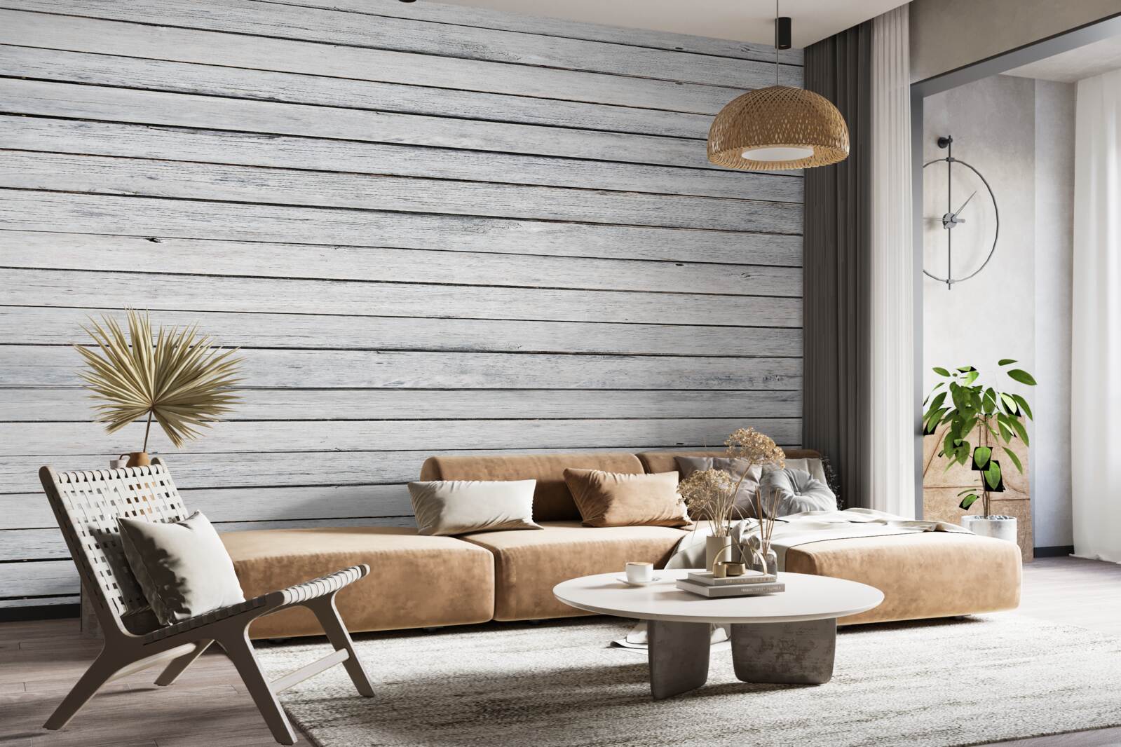 Fototapet bețe înguste, lemnoase, de culoare gri