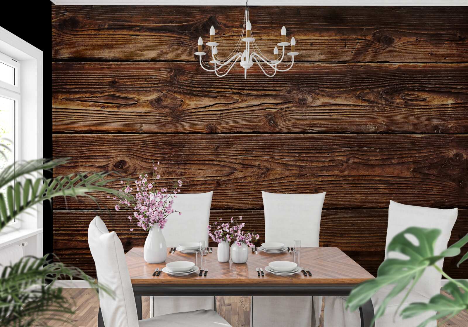 Fototapet scândură de parchet maro închis