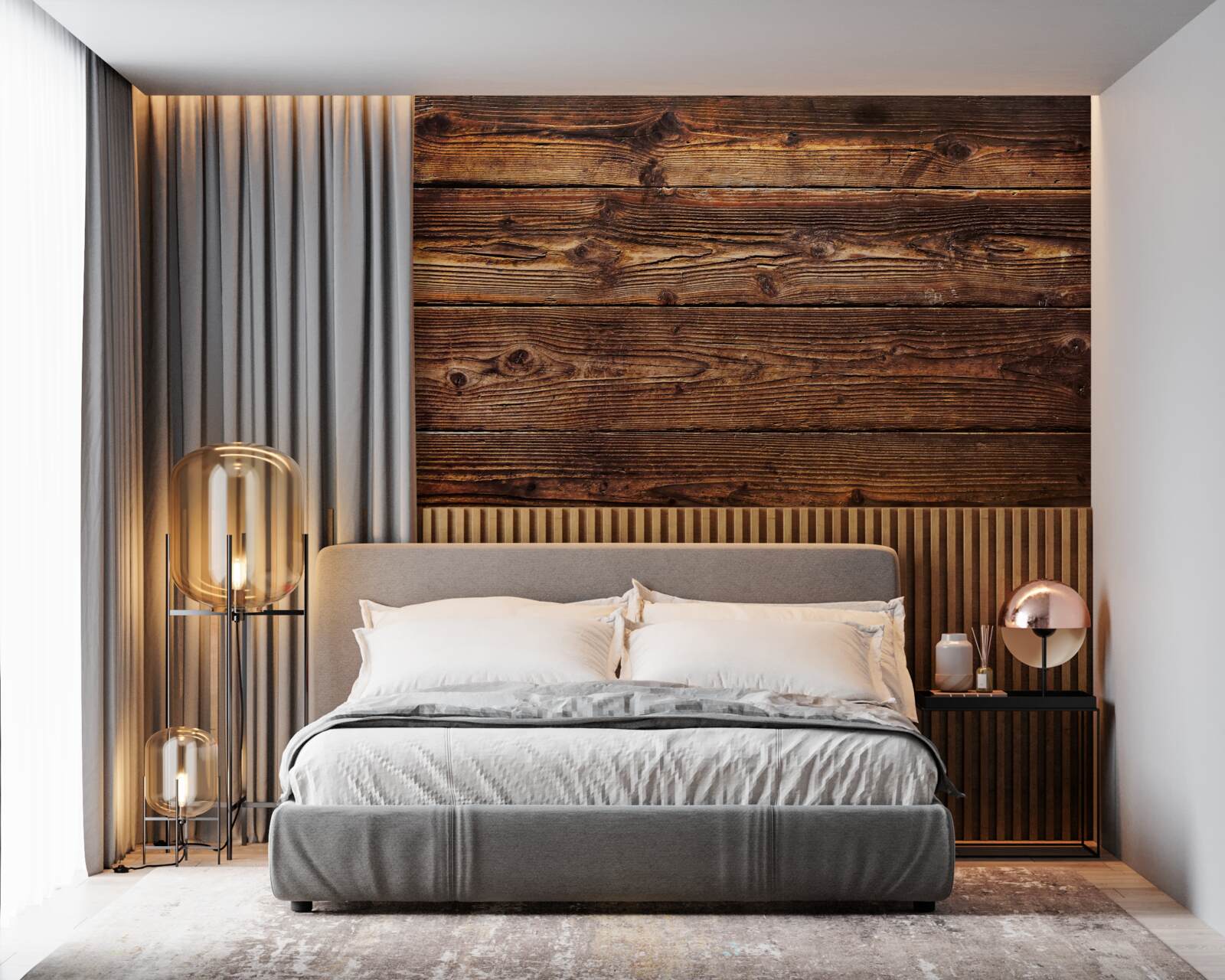 Fototapet scândură de parchet maro închis