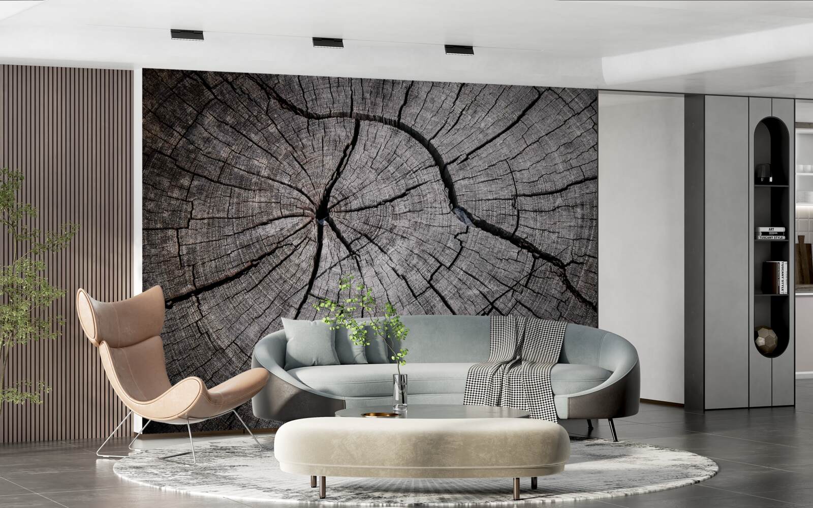 Fototapet crăpăturile trec prin lemnul vechi