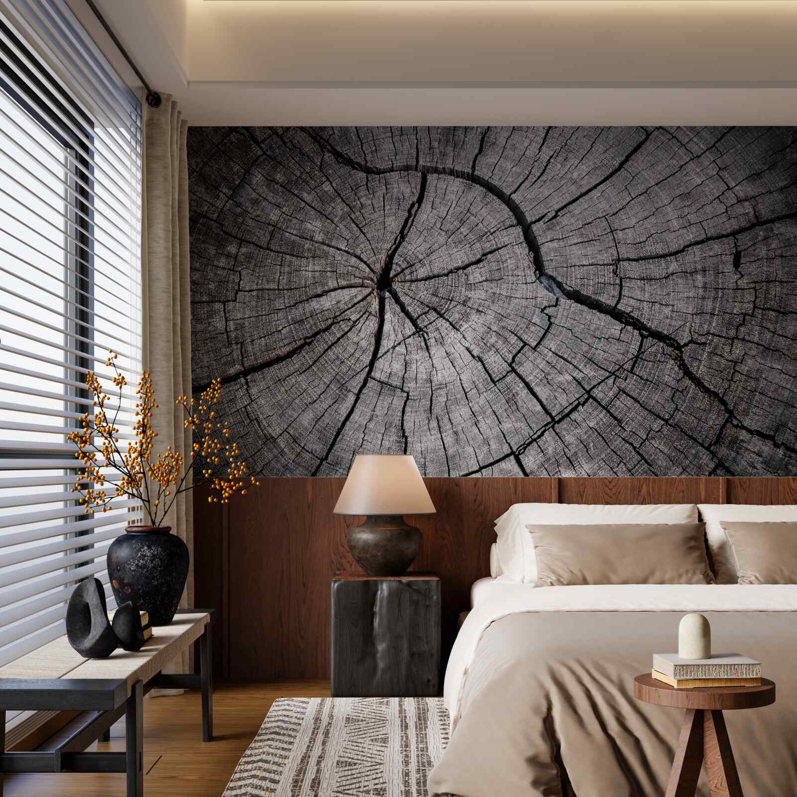 Fototapet crăpăturile trec prin lemnul vechi