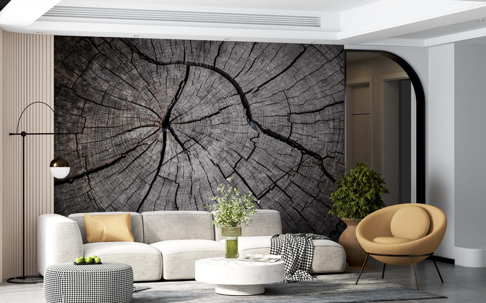 Fototapet crăpăturile trec prin lemnul vechi