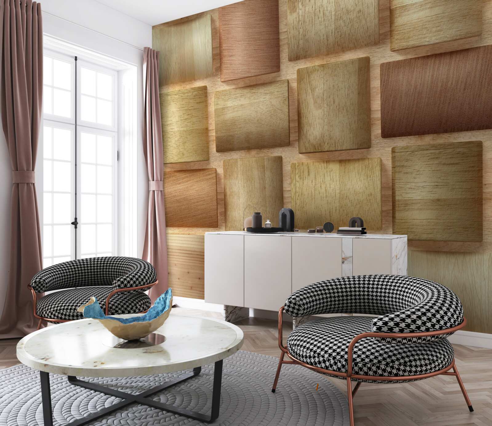 Fototapet cuburi de lemn multicolore