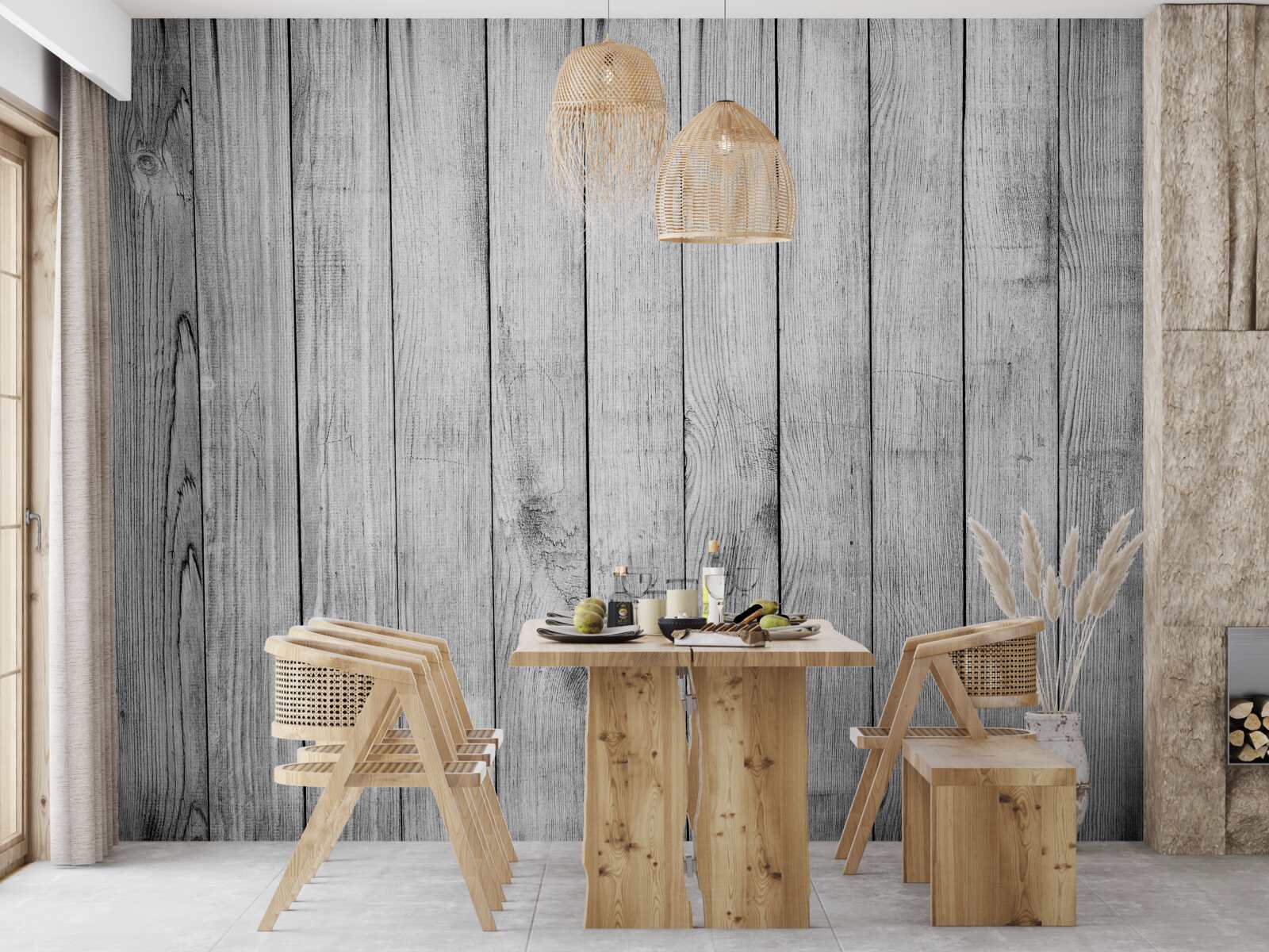 Fototapet scândură de parchet gri deschis