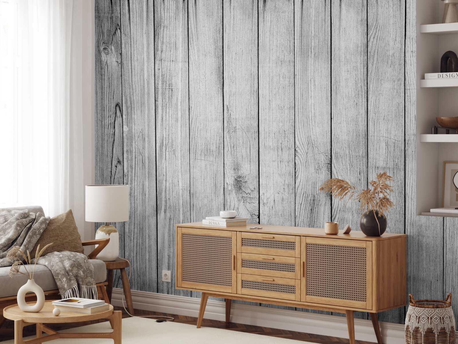 Fototapet scândură de parchet gri deschis