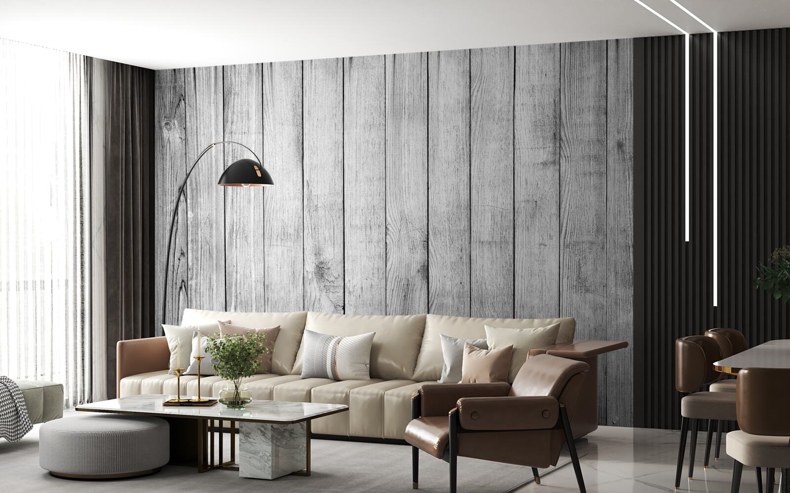 Fototapet scândură de parchet gri deschis