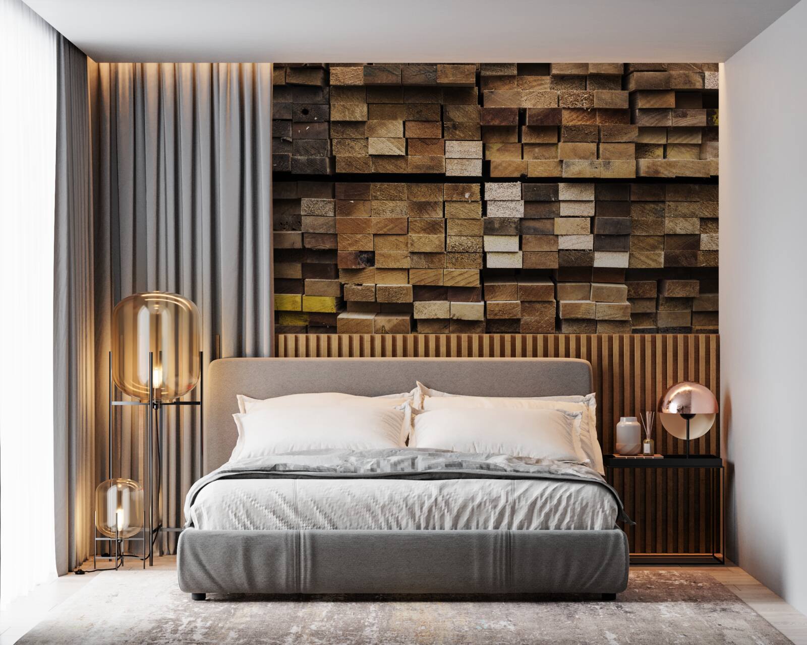 Fototapet scânduri de lemn aranjate în ordine