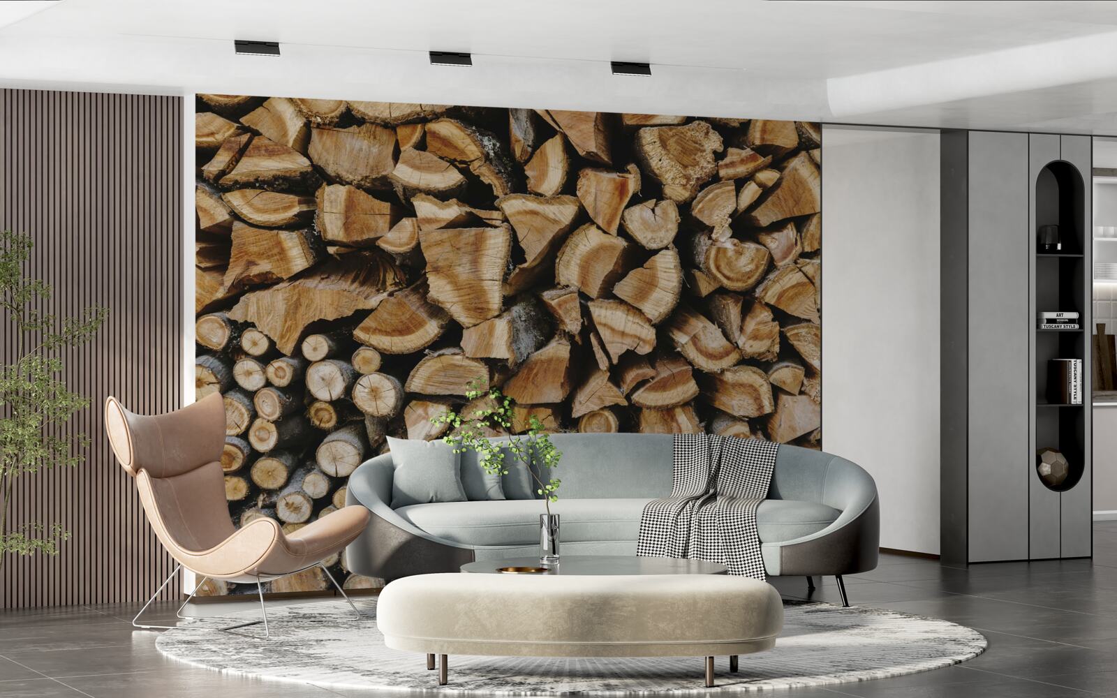 Fototapet bucăți de lemn puse împreună